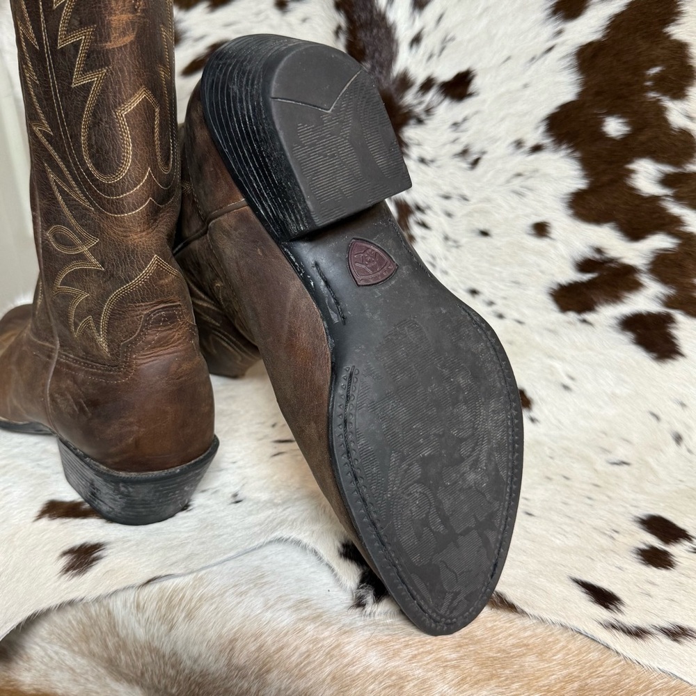 Ariat Heritage‎ Leather Round Toe Western Boots Size 8.5 T1 - Picture 8 of 9
